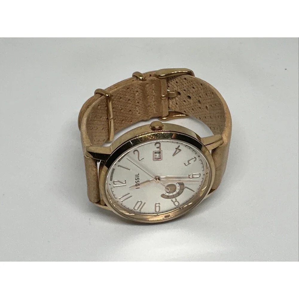 Fossil Vintage Muse ES3751 Women's Beige Leather Analog Dial Quartz Watch HME542